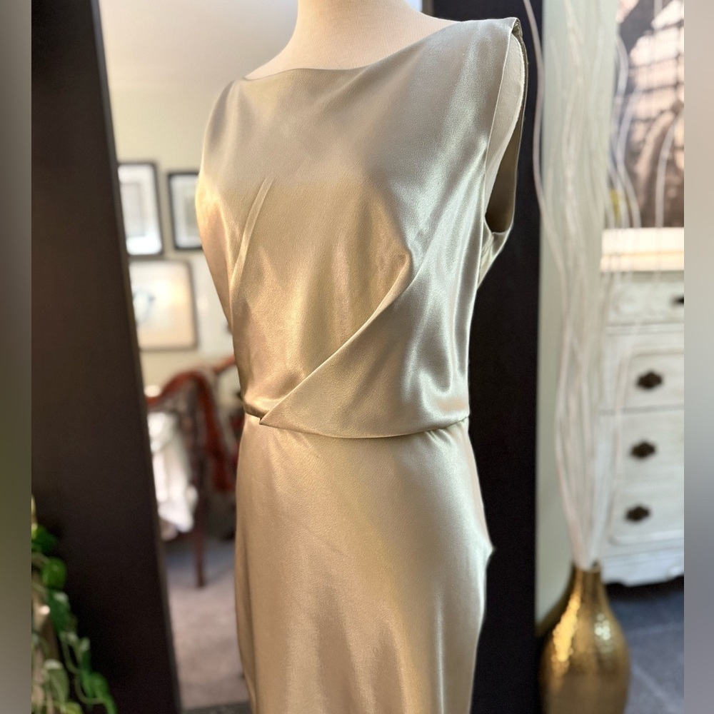 Nili Lotan “Anne” Gold Midi Dress sz 8 $625 - Picture 9 of 15
